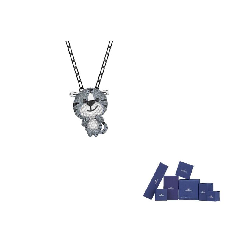 Swarovski Zodiac Tiger Necklaces Unisex F-Original brand box чёрный