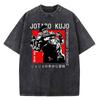 Vintage Washed TShirt Men Summer Streetwear T-shirt JoJo Bizarre Adventure Anime High Quality Cotton Casual Short Sleeve Tshirt