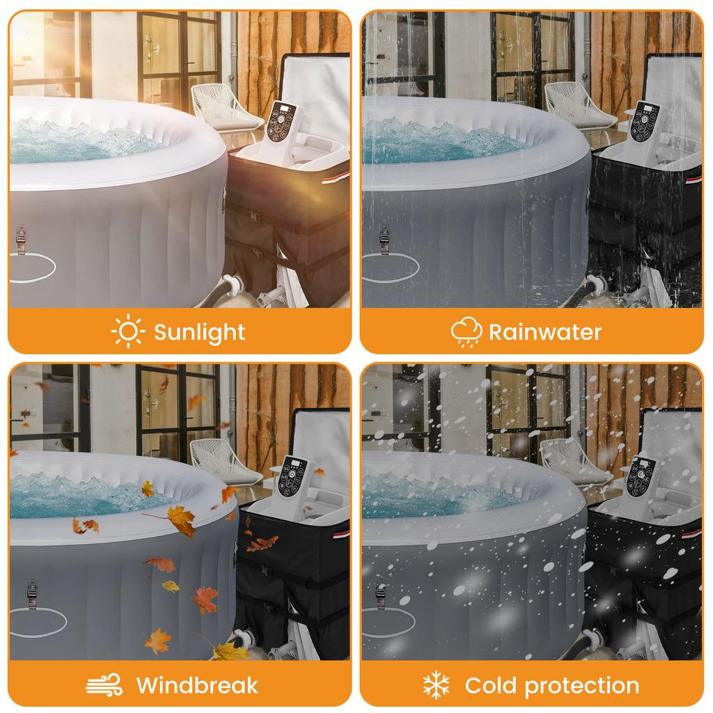 Univerzální kryt čerpadla ohřívače vody pro vířivku/spa, vodotěsný čtvercový kryt čerpadla vířivky, díly pro venkovní bazén, kryt čerpadla ohřívače vody