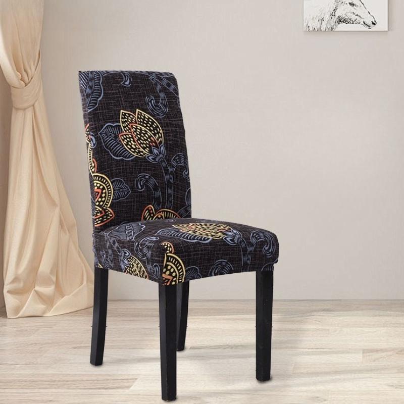 

Printed Elastic Chair Cover Stain Resistant Non Slip Durable Dustproof Chair Cover Modern Minimalist 360 Fit Dining Seat Cove 1 pc