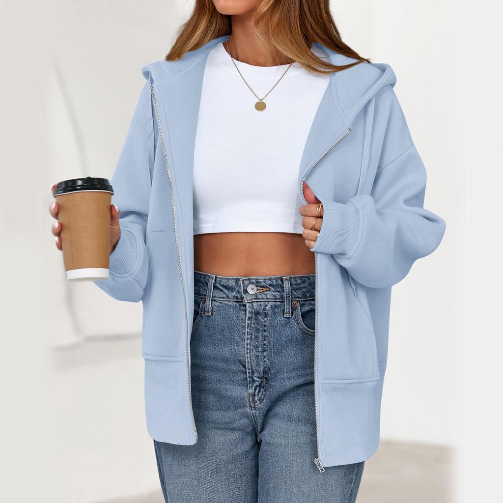 Womens Zip Up Hoodies Fleece Cropped Sweatshirts  Fall Fashion Outfits Casual  Jackets Winter Clothes