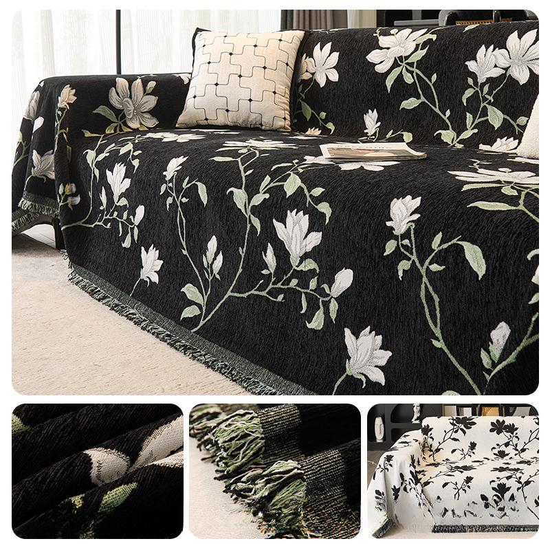 American Chenille Sofa Towel Cover Cloth for All Seasons, High-end Anti-cat Scratch, Anti-slip All-purpose Cover Blanket