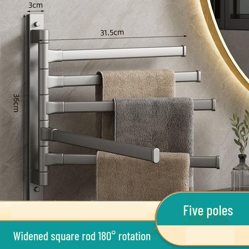 Cmaos Foldable Swivel Bathroom Towel Rack