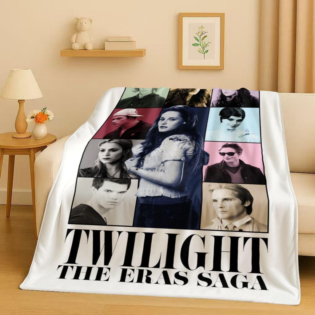 3D Twilight Saga Bella Edward Vampire Movie Flannel Blanket,Ultra Soft Warm Plush Throw for Home Bedroom Bed Sofa Cover Camping