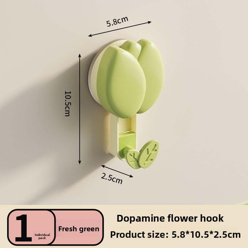Tulip Suction Hook with Strong Vacuum Feature, No Need for Drilling, for Attaching Hooks To Towels, Suitable for Kitchen and Bathroom Walls.