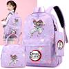 3Pcs/set Anime Demon Slayer Printed Backpack Handbag Pencil Case for Teenger Student Bookbag Women Large Capacity Waterproof Travel Bag Mochila
