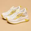 Summer New Inner Height Cutout Casual Platform Student Shoes, Lace-up Color-blocking Mesh Shoes, Small Single Shoes, Women's Shoes