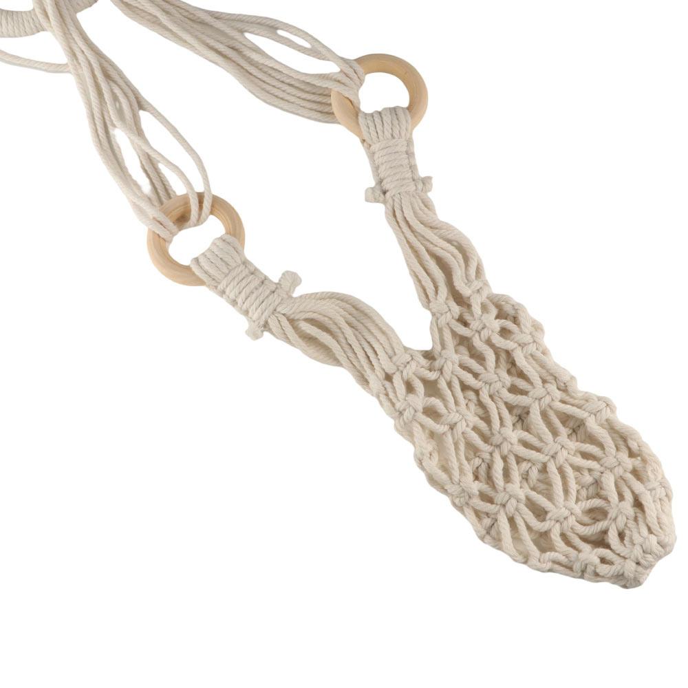 Hand-woven Hanging Bottle Net Bag Hollow Out Coffee Cup Holder Knitting Water Bottle Holder Hiking