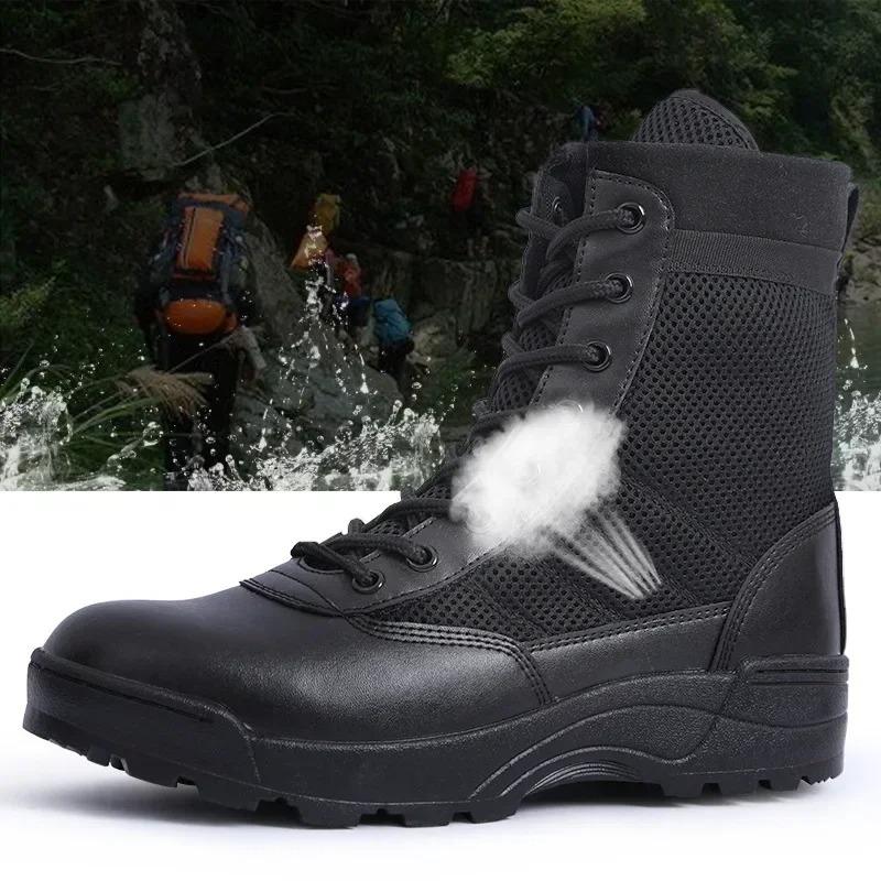 2026New Mens Boots Military Tactical Combat Boot Lace Up Desert Ankle Boots Outdoor Non Slip Hiking Boots Botas Seguridad Hombre