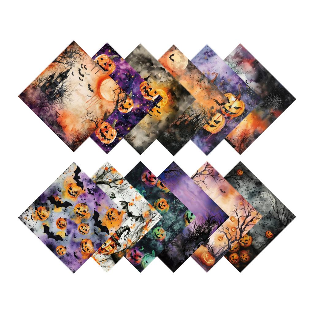 Halloween Pattern Paper Set, Decorative Paper For Card Making, Crafting, Scrapbooking, Decoration