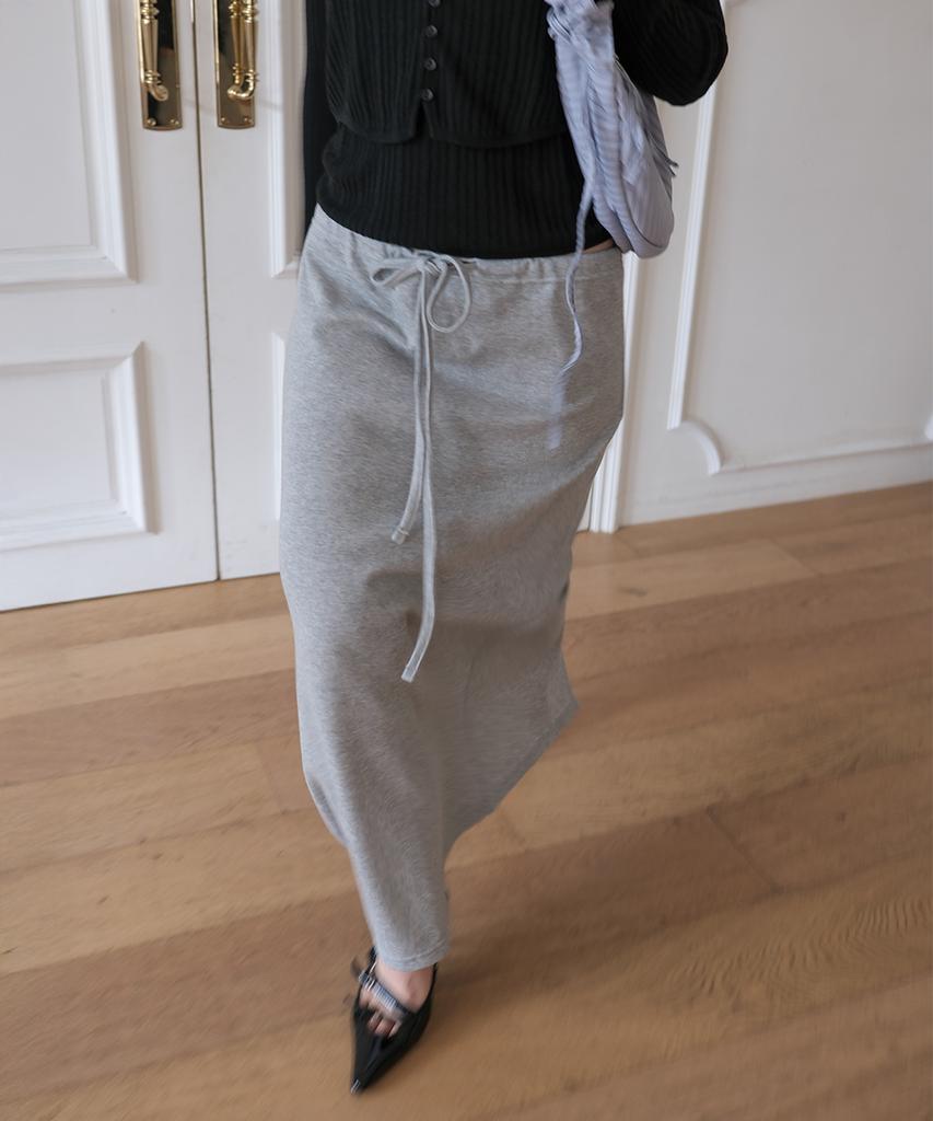 320SHOWROOM Daily Banding H-Line Long Skirt Gray