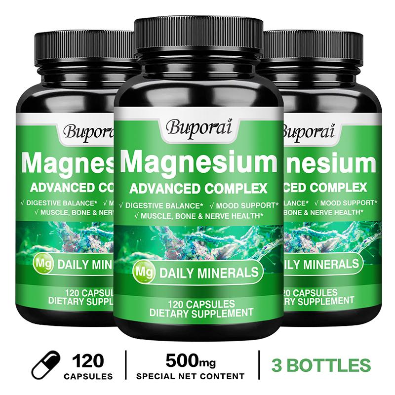 Highly Absorbable Magnesium Complex Supplement, Containing a Mixture of Magnesium Oxide and Magnesium Citrate, for Nutritional Supplementation.