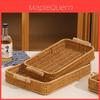 Rectangular Minimalist Fruit Basket With Rattan Weave Design For Kitchen And Home Use