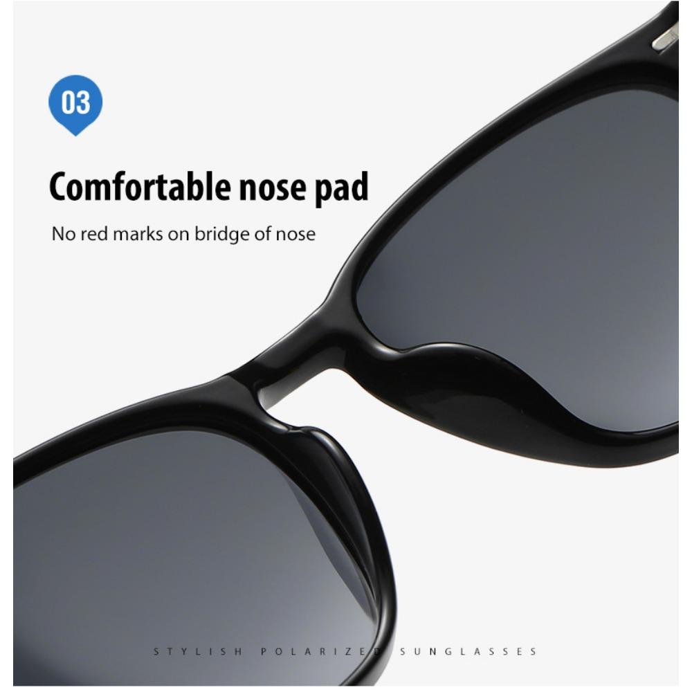 aoron TR90 Polarized Glasses Men's and Women's Square Frame Retro Sunglasses