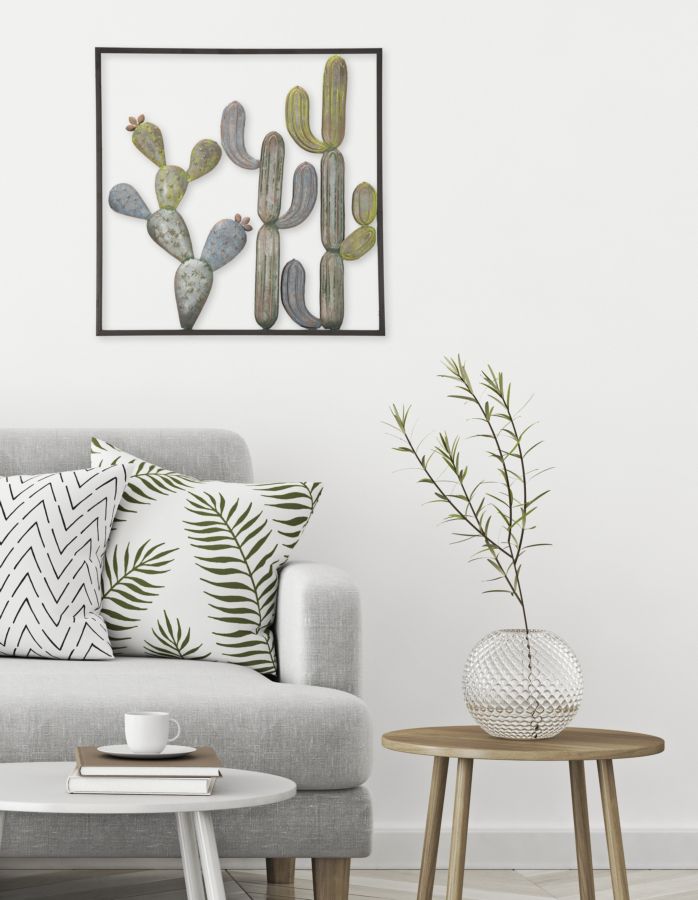 Wall Decoration Cactus-Frame -C- 50X1.3X50 Cm