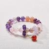 Handmade Purple Amethyst Crystal Bracelet Women With Natural Quartz Beads Boho Vintage Style