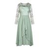 Women's Dress Chiffon Elegant Lace Patchwork Dress Cut-out Long Dress Long Sleeve Bridesmaid Evening Dress