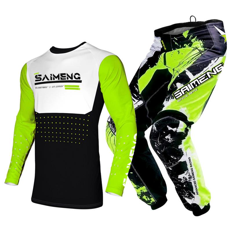 Sada oblečení na motokros pro děti Mladistvý dres Kalhoty Sety dítě zelená Motocykl černá 3 4 5 6 7 8 9 10 let Terénní oblek modrá oranžová Enduro kros chlapec dívka
