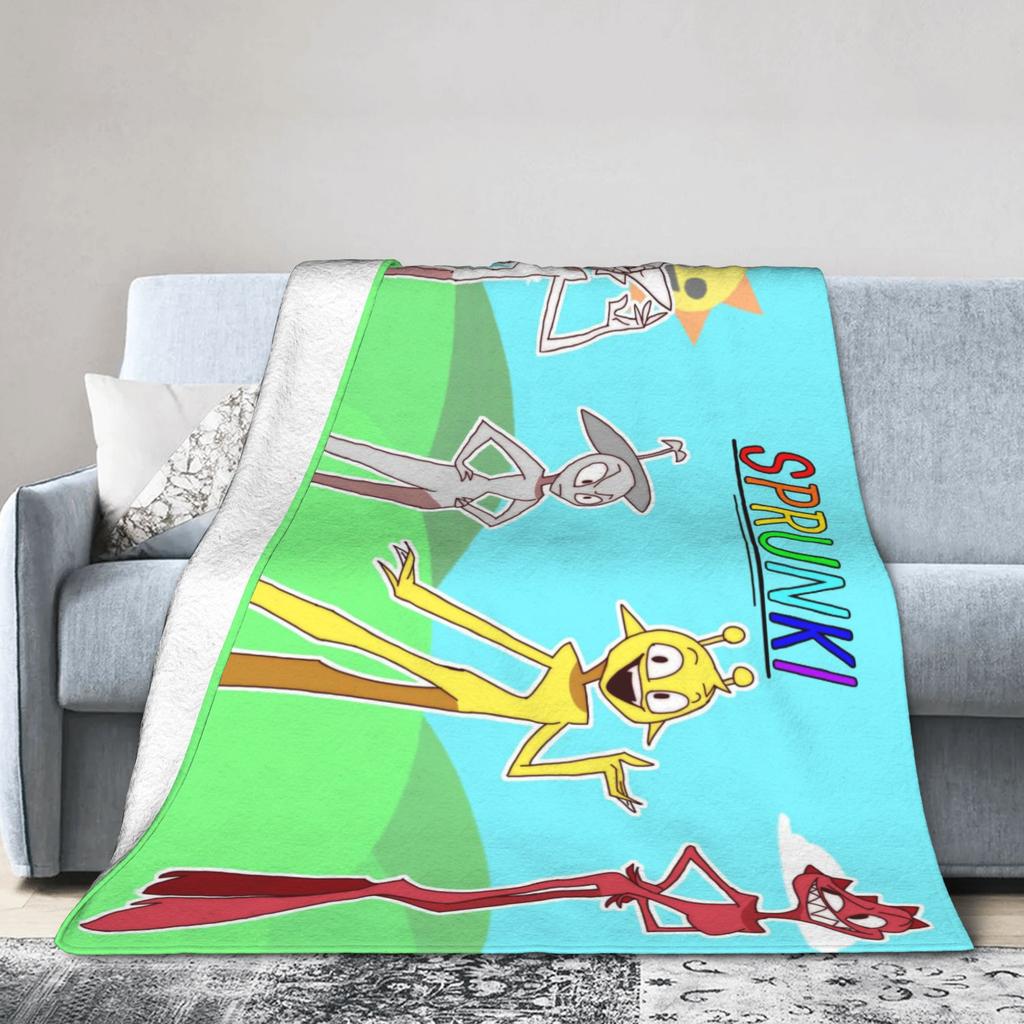 Sprunki Belzhu District Plush Blanket Girls Boys  Flannel Throw Blanket For Couch Chair Sofa Bed Warm Custom Quality Bedspread