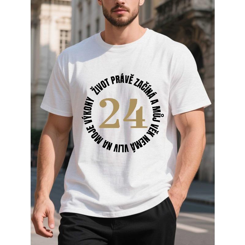 

Возраст - всего лишь цифра День рождения 24 Мужская футболка с коротким рукавом Летняя футболка Топ S белый