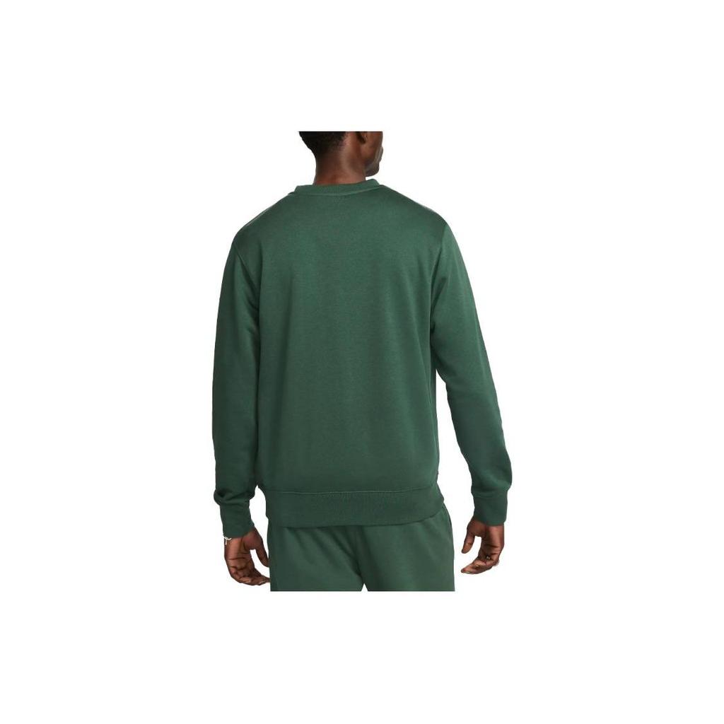 Nike Club Logo Embroidered Crewneck Sweatshirt Men Tops Olive-Green FB7684-323