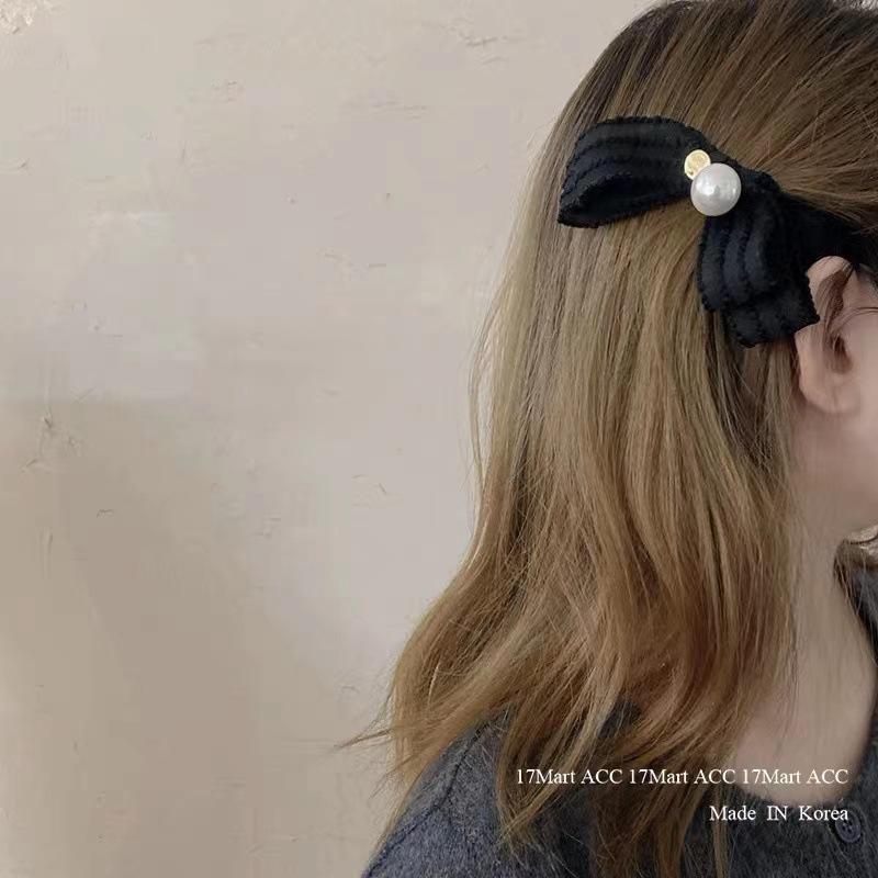 .1/2Pcs Pearl Bow Hair Accessories Clip Girly Temperament Sweet Hair Clip Duckbill Clip Side Bangs Clip Pearl Hair Clip