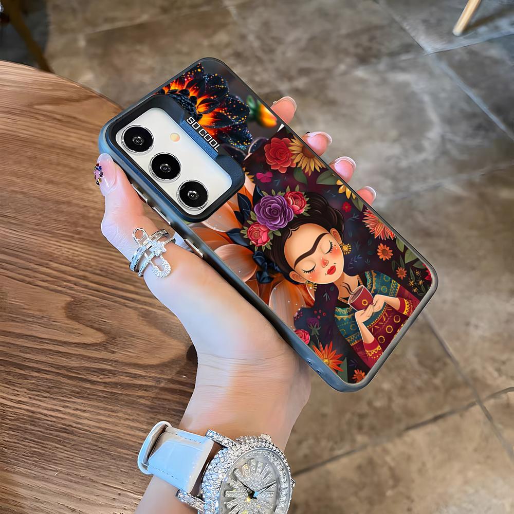 A-Art Frida Kahlo Phone Case For Samsung A25 A16 A33 5G A54 A36 A35 A56 A52 A14 Shockproof Colorful Cover