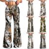 Women Loose Fit Drawstring Waist Printed Casual Sport Pants Flared Bottom Comfortable Lounge Trousers with Elastic Waistband