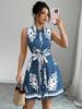 2025 European & American Women's Summer Print Dress Set with Slimming Design