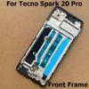 For Tecno Spark 20 Pro KJ6 Middle Frame Faceplate Housing Chassis Front LCD Bezel Repair Parts Replacement