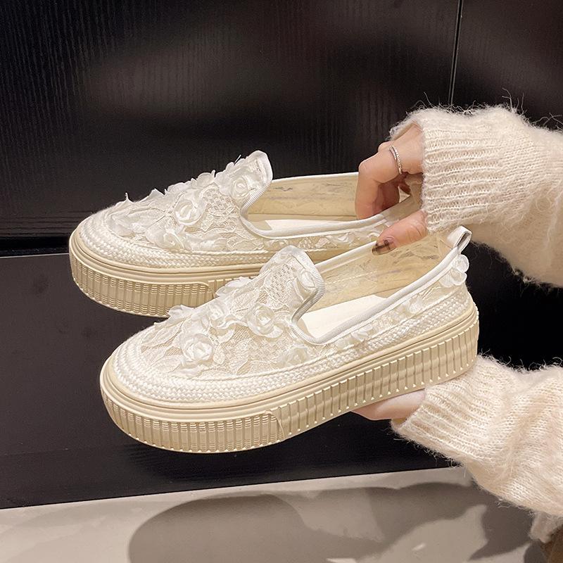 Mesh Platform Fisherman Shoes Women's 2025 Summer New One-pedal Shoes Single Shoes Not Tired Feet Breathable Board Shoes