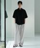 Linen-Like One-Pleat Wide Elastic Pants [Light Beige]