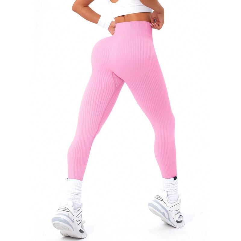 Women's High-Waist Ribbed Yoga Leggings | Hip-Lifting Fitness Pants