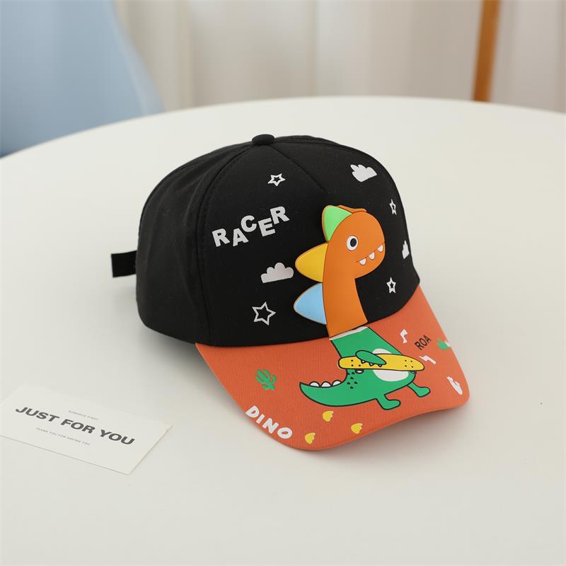 Berretto da baseball estivo per bambini con ricamo di dinosauro dei cartoni animati, regolabile per neonati e bambini, cappelli da sole per esterni