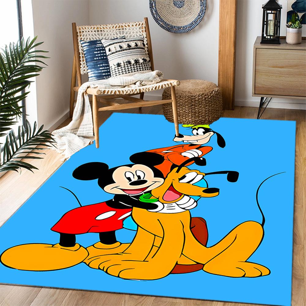 Classic Disney Characters Disney Cartoon Theme Anti-Slip Rug - Polyester, Home Decor, Suitable for Bedrooms, Living Rooms, Doorways, and Studios