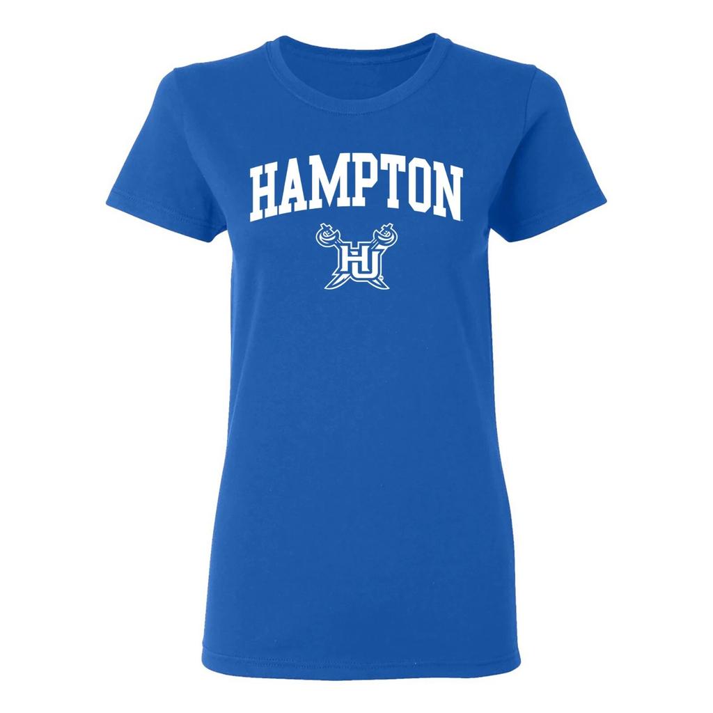 Hampton Pirates Arch Logo Womens T-Shirt - Royal