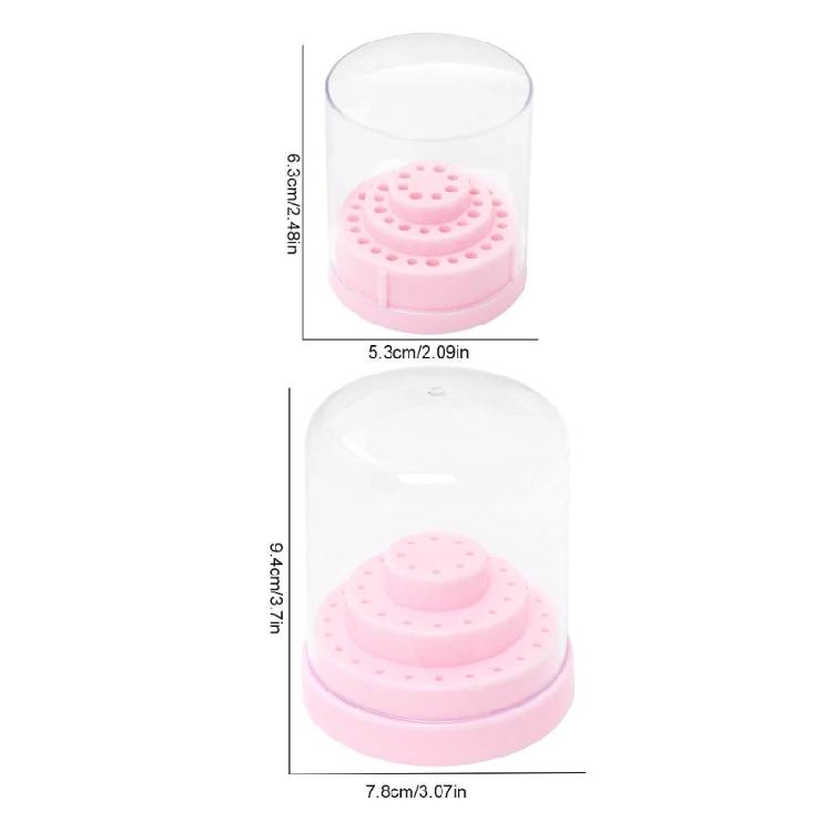 Sturdy ABS Nail Drill Bit Holder 48 Hole Organizer Box For Salon Professionals
