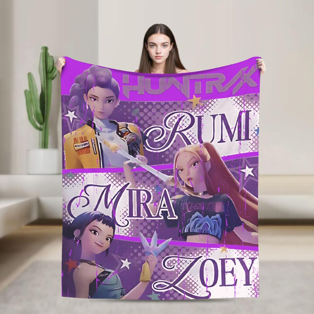 Saja Boys  Kpop Hunter Halloween Warm Soft Blankets  Camping Plush Throw Blanket Comfortable Home Decor Bedspread Sofa Bed Cover