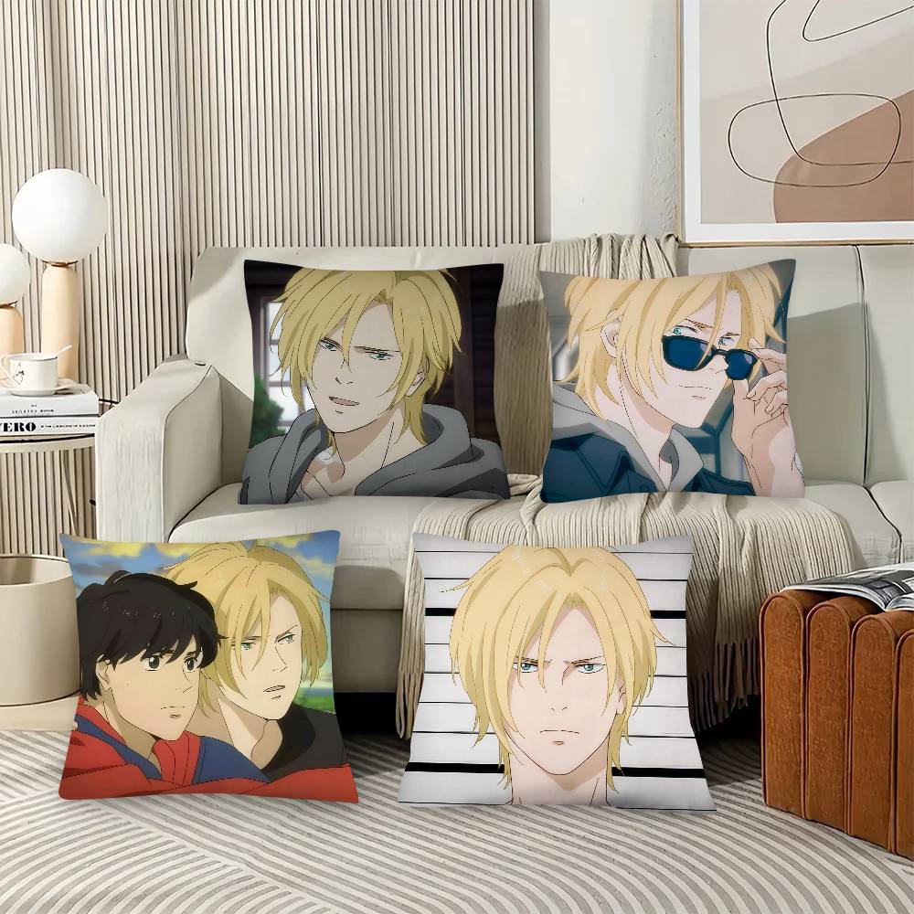 1Pc Banana Fish Anime Pillow Case Fashion Square Pillowcase Bedroom Sofa Room Ins Decoration Leisure