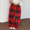 Women's Casual And Fashionable Printed Elastic Waist Loose Wide Leg Pants