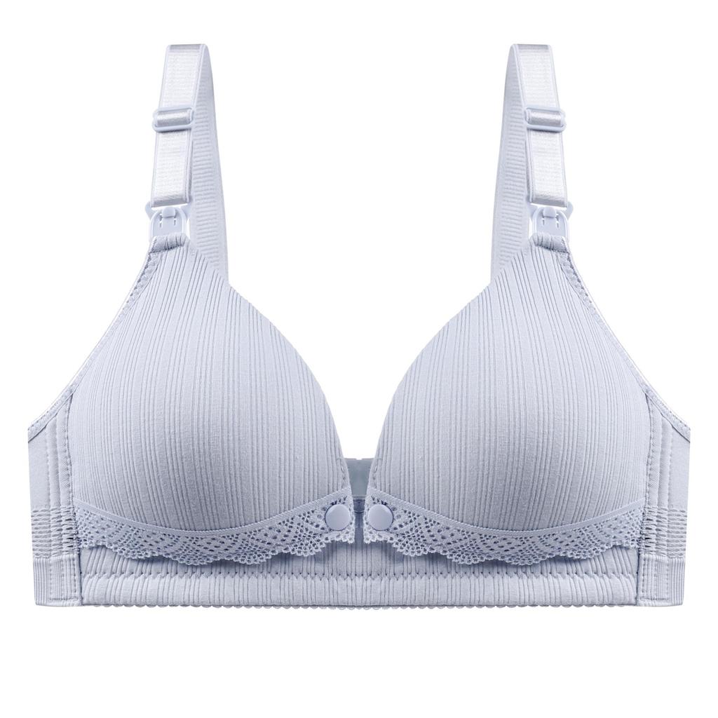 Maternity Nursing Bra: Anti-Sag, Full Support, Front Buckle, Pure Cotton Lining, Thin Design for Pregnancy & Breastfeeding.