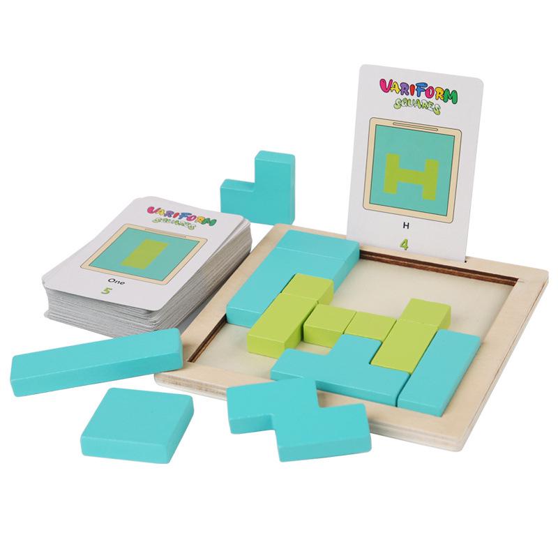 

Деревянные блоки тетриса: Развивающий пазл для детей