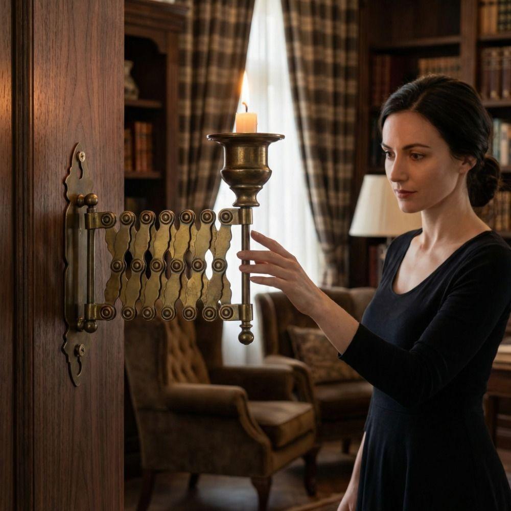 Vintage Retractable Candle Holder Telescopic Metal Candle Holder Candlestick Rack  Living Room