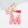 Pink Butterfly Tassel & Resin Sequin Letter Keychain - Backpack Charm for Women