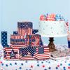 6-balení American Independence Day Trojrozměrný papír Candy Snack Balení Krabice Dekorace Rekvizity Party potřeby