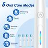 Rotating Electric Toothbrush with 4 Brush Heads with 5 Cleaning Modes Clean Teeth Battery Powered Rechargeable Toothbrush