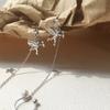 Angel Cupid, star earrings, female fringed pearl long ear clips, one pair of fairy personality single earrings.