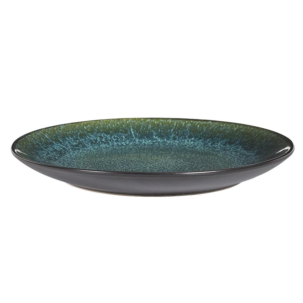 Elia Ceramic Plate, Green, Diameter 27 Cm, Retro Style