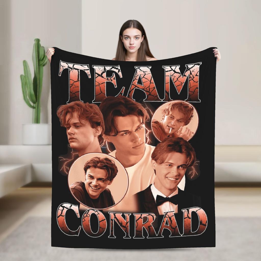 Team Conrad Fisher Flannel Blanket  Super Warm Throw Blanket for Couch Bed Travel Fluffy Bedspread Sofa Bed Cover