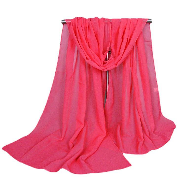 Thin Chinese Red Solid Chiffon Small Silk Scarf  Souvenir  Small Gift  Thin Big Red Women's Gauze Scarf